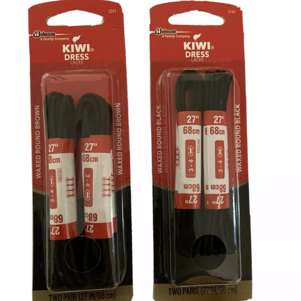 Two Pair of KIWI Black Dress Laces 27 in.